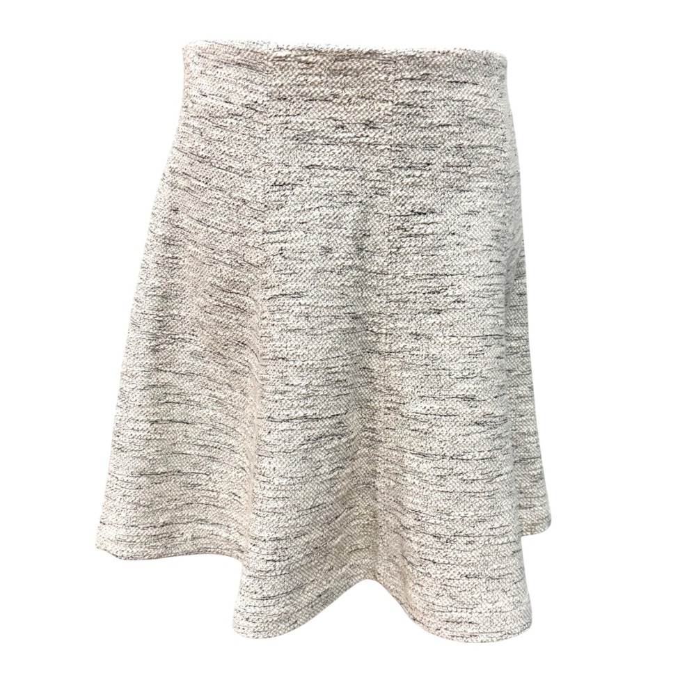 Ann Taylor LOFT Skirt Womens M Petite Tweed Mini Skater A-Line Flare Preppy